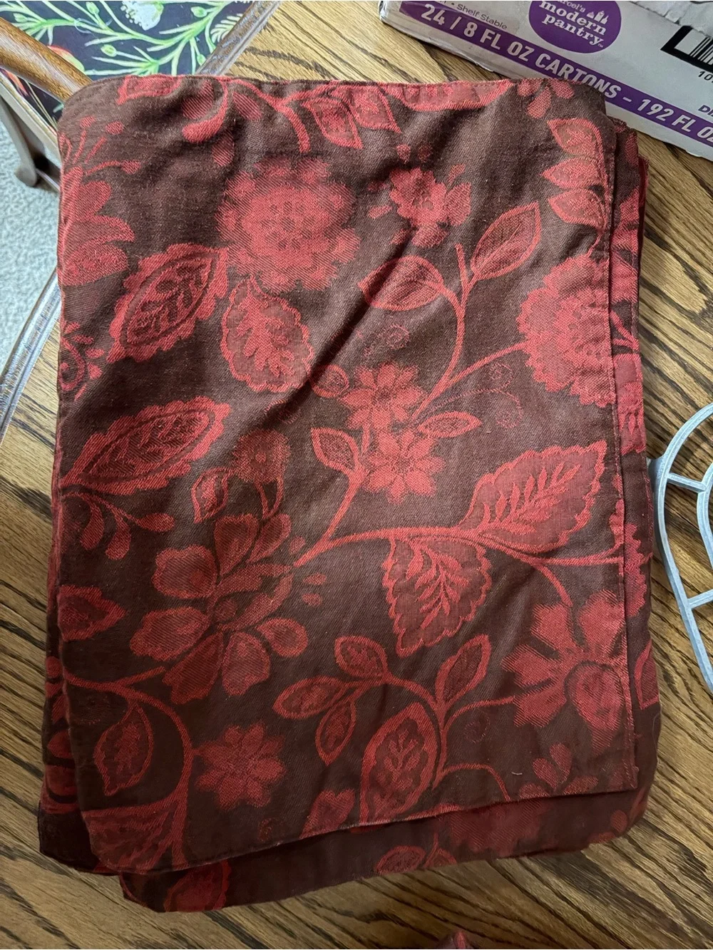 Set of 12 placemats and 12 matching napkins, Red Floral Jacquard by Home/Target